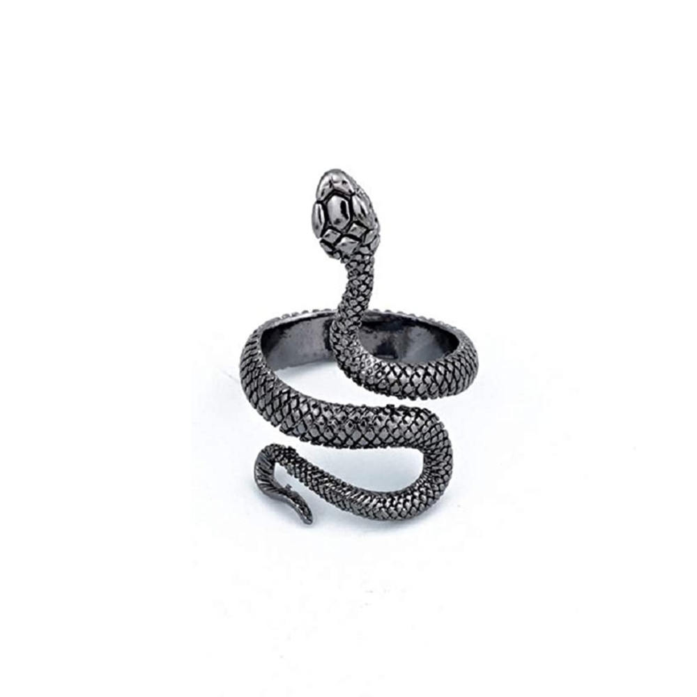Charcoal Adjustable Snake Ring